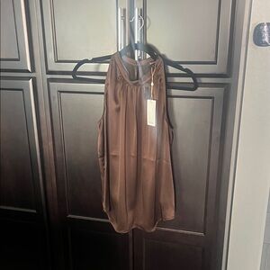 Quince Brown Satin Halter Camisole